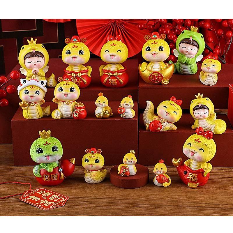 Year The Of Snake Mascot Toy Resin Cake Decoration Doll Room Gifts Decorate