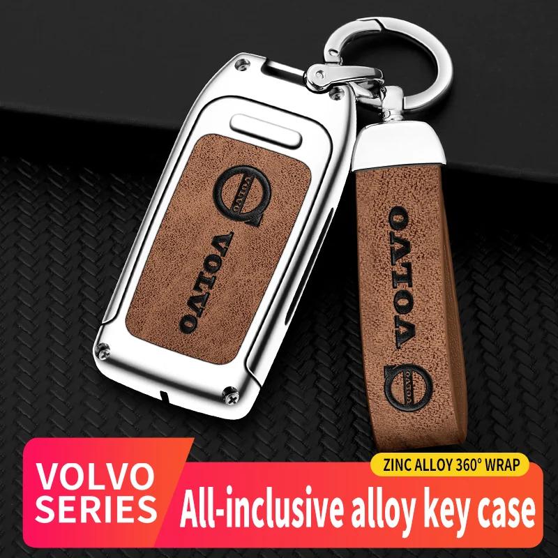 AABBG1 For Volvo XC40 XC60 XC70 XC90 V40 V60 V70 V90 S40 S60 S80 S90 C70 Car TPU Zinc Alloy Key Case Bag Car Key Chain Metal Key Shell
