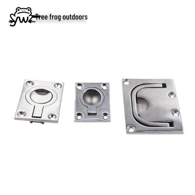 316 Stainless Steel Mirror Polished Square Boat Floor Buckle Pull Handle Yacht Cabin Hardware