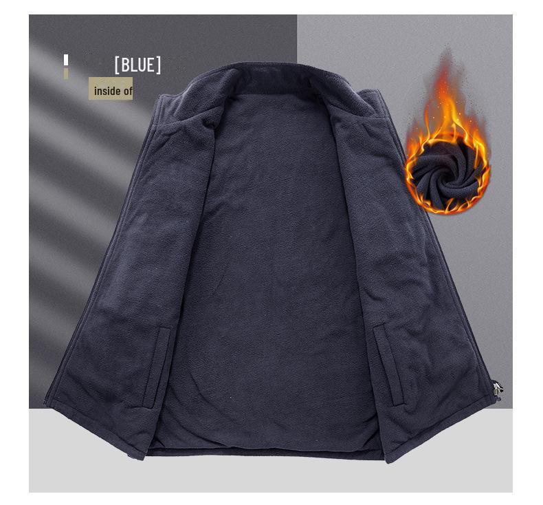 Pánská podzimní/zimní oboustranná vesta: Venkovní stojací obojek pro rybaření, fotografování a další (Model 1906)