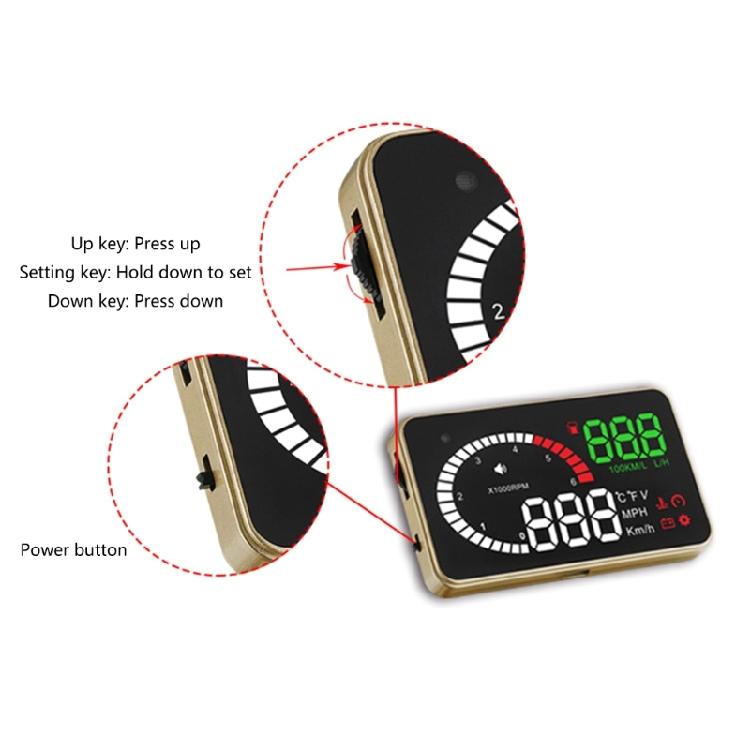 Car Head Up Display HUD Universal Digital OBD2 Speedometer Projector Screen
