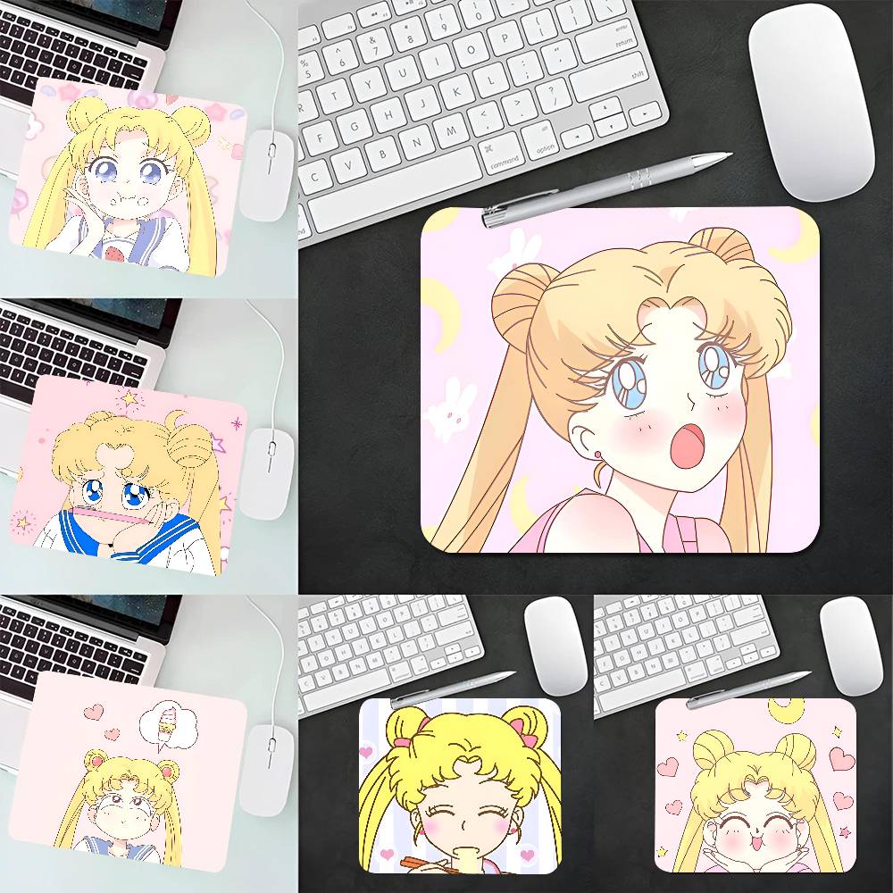 Anime Mousepad Small LockEdge Mouse Pad For Gamers Computer Desk Pad Rectangular S-Sailors Moons Anti-slip Rubber