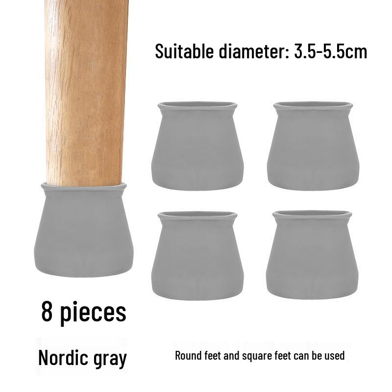 Silicone Non-Slip Chair Leg Covers, Silent Wear-Resistant Pads for Table and Stool Legs, Square-Shaped Protection Set