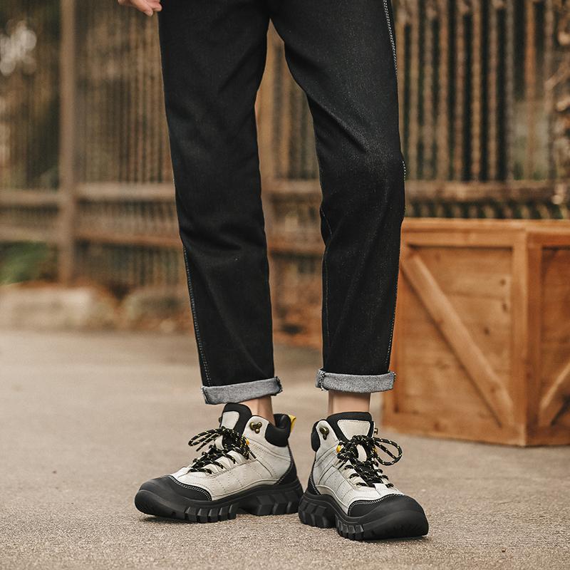 Pánské vysoké outdoorové turistické boty Protiskluzové Módní a všestranné Pánské lehké outdoorové cestovní boty