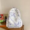 Female Print Schoolbag Student Tie-Dye Backpack Large Capacity Backpack for Junior High School