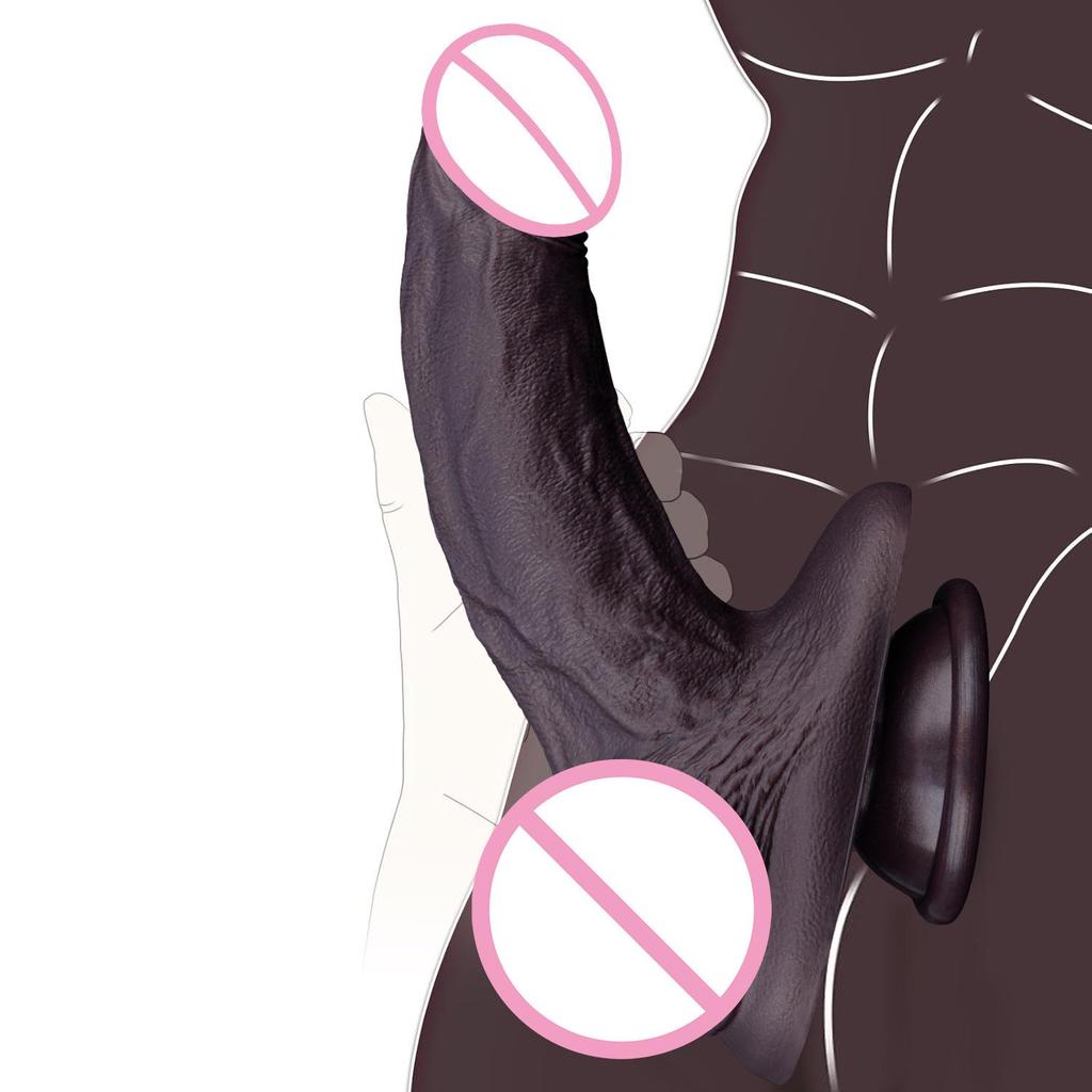 Realistic Black Man Penis Simulator Female Masturbator - Soft, Thick, Manual Thrusting for Intense Orgasms