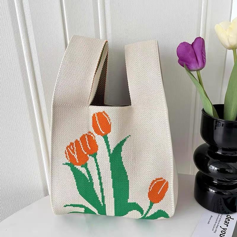 Knitted bag, gift bag, souvenir gift, woven bag, gift bag, fashion wrist bag, handbag, women's bucket bag.