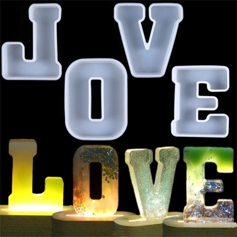 Alphabet Silicone Casting Mould Resin Letter Mold Keychain Pendant Capital Table Ornament Epoxy Mold DIY Jewelry Craft