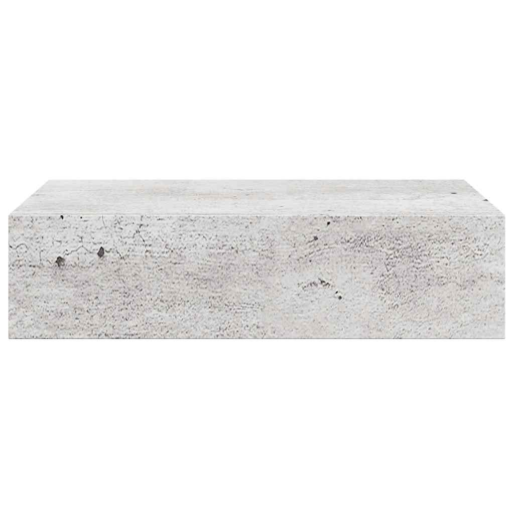 Vidaxl Półki Ścienne Z Szufladą, 2 Szt., Szare, 40X23,5X10 Cm, Mdf