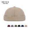 Spring Retro Hip Hop Landlord Cap: Solid Color Street Dance Brimless Melon Hat