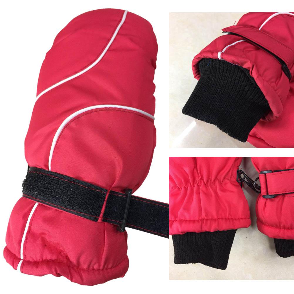 1 Pair Children Ski Mittens for Girls Boys Warm Winter Gloves Outdoor Waterproof Gloves