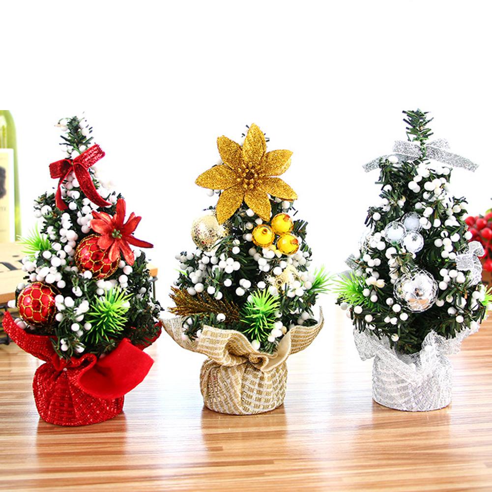 Mini Tree Christmas Tree For Home Festival Supplies Miniature Navidad New Year Santa Claus Tabletop Decoration