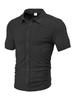 European and American men's clothing TK pallet summer loose breathable lapel cardigan towel jacquard cloth short-sleeved men's shirt