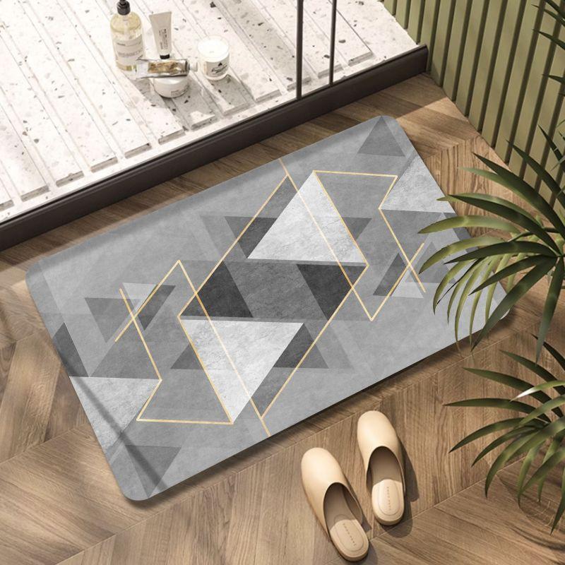 Nordic Abstract Style Bath Mat Diatom Mud Bathroom Non-slip Floor Mats Super Absorbent Entrance Carpet Toilet Rug for Home Decor