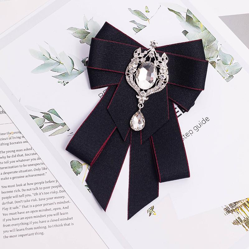 Japanese Art Style Dress Pin With Water Drill And Bow Knot For Adult Women