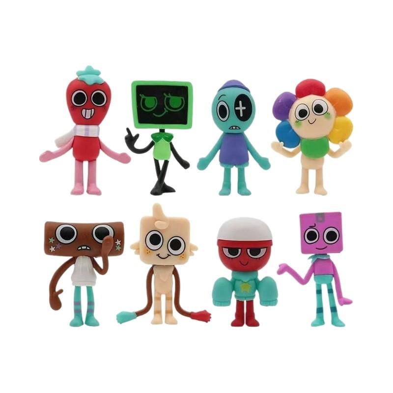 Cute Dandys World Pvc Doll Figurine Set Of 8 Anime Character Perfect Home Decor