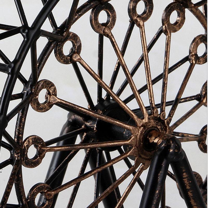Handmade Reminiscent Iron Art Ferris Wheel Model Metal Craft Accessories Embellishment Furnishing for Home Decor and Gift