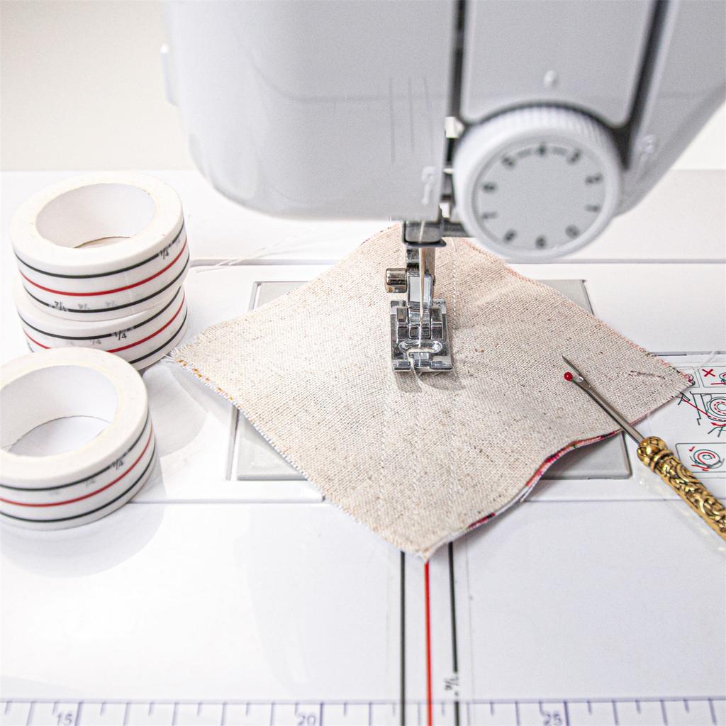 4pcs Diagonal Seam Tapes Sewing Basting Tape for Sewing Straight Diagonal Seams Instruction Tool To Mark 1/4Inch Machine
