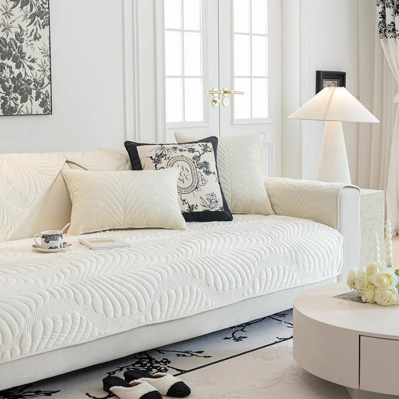 Nordic Crystal Velvet Sofa Cushion Four All Seasons Universal And New Product Sofa Cushion Cream Texture Anti Slip Cover Towel