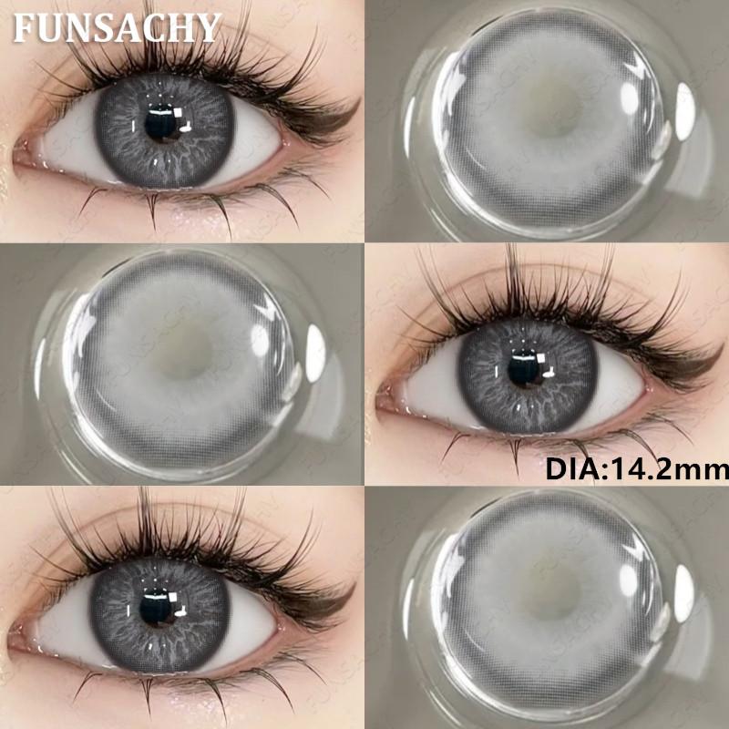 FUNSACHY Nové Módní Kontaktní Čočky 14.2mm Barevné Oční Kontaktní Čočky Modré Přírodní Čočky Šedé Zorničky Oční Make-up Kosmetika Roční