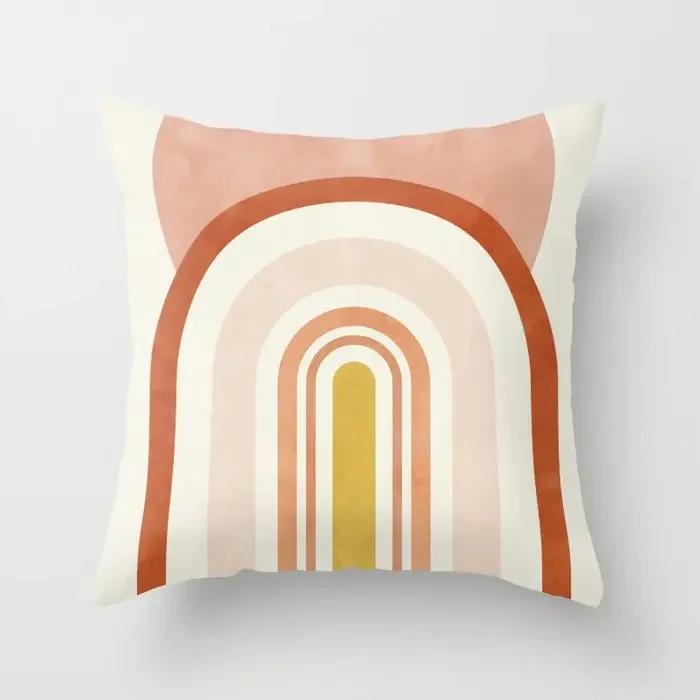 Decorazione Casa Federa Copricuscino per Divano Nordico Soggiorno Astratto Cuore Rosa