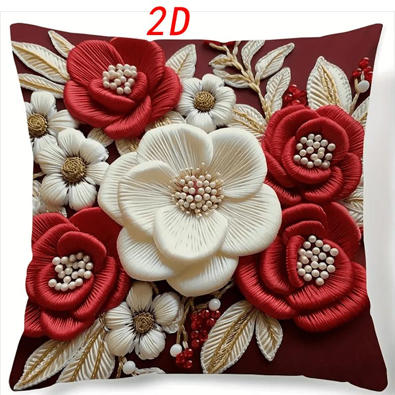 

Flower Pattern Printed Pillow Cover Soft And Comfortable Decorative Pillowcase Suitable For Bedrooms Living Rooms And Sofas 45cmx45cm