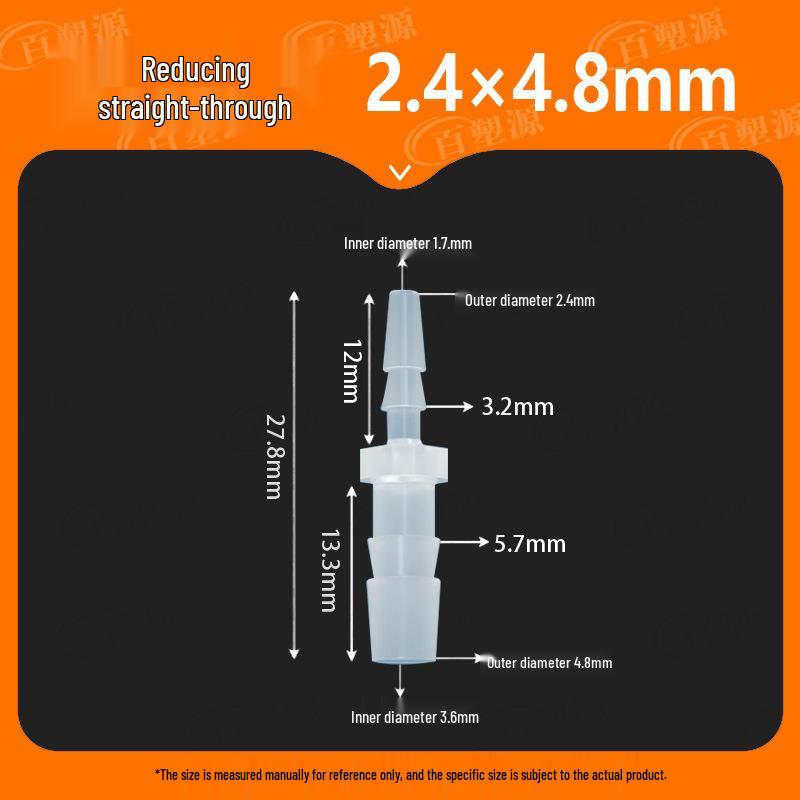 Two-Way Straight Through Plastic Hose Reducer Connector for Fish Tanks