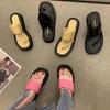 Thick-soled Cool Slippers Women's 2025 Summer New Internet Celebrity Ins Trendy Shoes Outside Wearing Toe Flip-flops Pure Desire