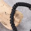 REPTILE AGATE STONE BRACELET matt black onyx bracelet in 8mm abacus shape with stainless steel reptile cube design element