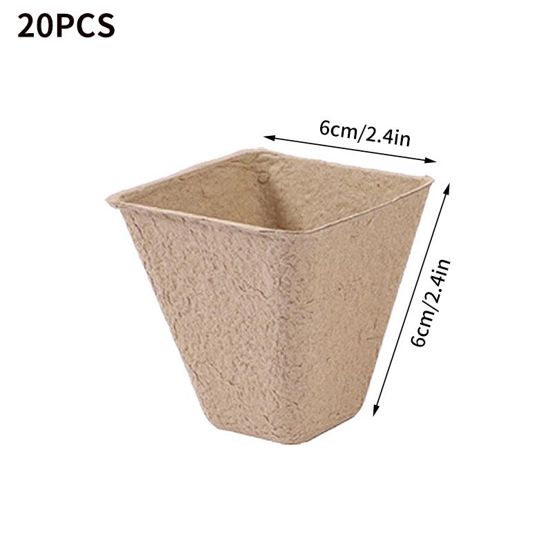 

20 шт. одноразовые горшки для рассады из бумажной массы, биоразлагаемые чаши для выращивания рассады, набор аксессуаров для растений