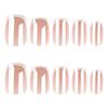 Shiny European & American Nude French White Edge Wearable Nail Art Tips