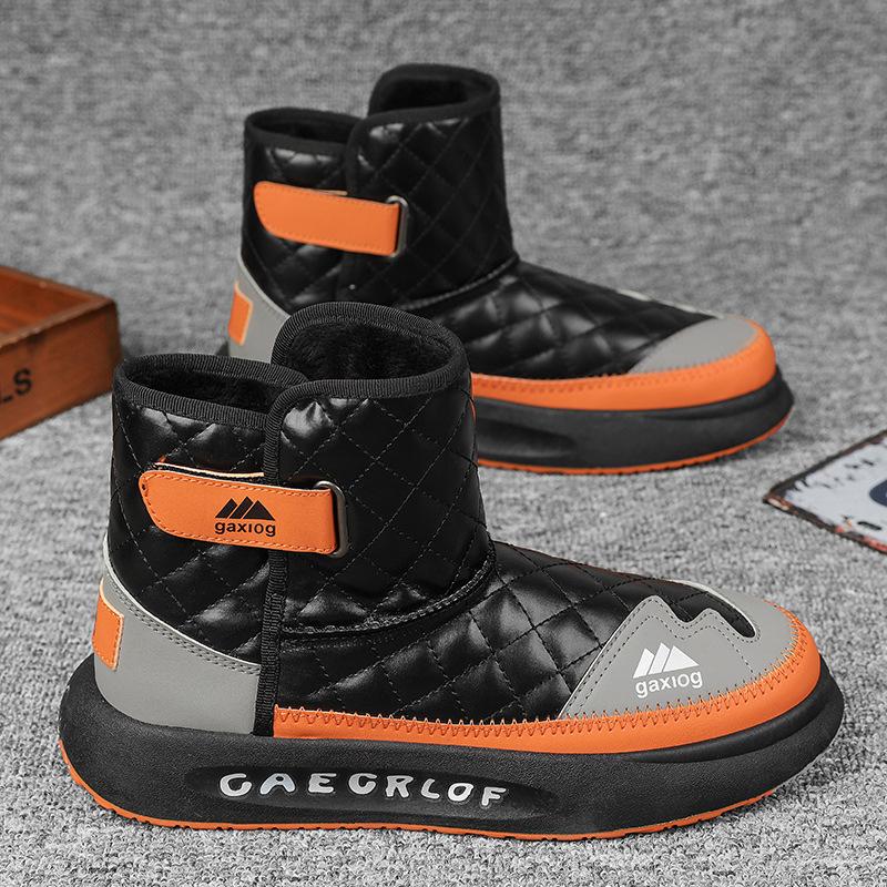 

2024 зимние новые кожаные водонепроницаемые зимние ботинки мужские утепленные теплые и морозостойкие высокие хлопковые ботинки модная мужская обувь 39