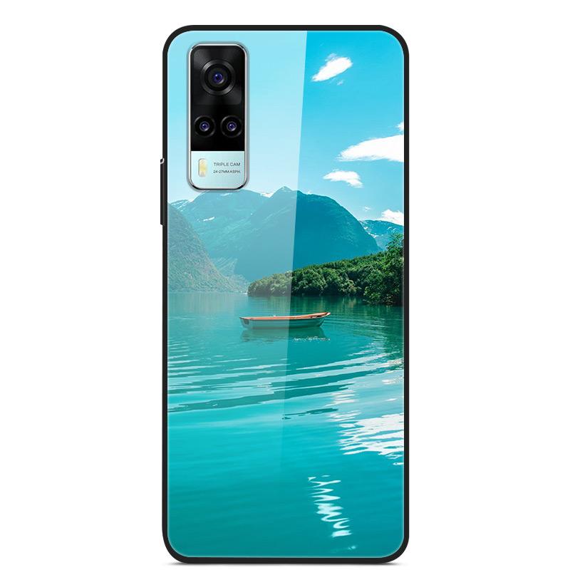 Tempered Glass Case For Vivo Y31 Y51 Case Soft Silicome Bumper For Vivo Y51 Y31 Phone Case Hard Glass Back Cover Y 31 Y 51 Funda