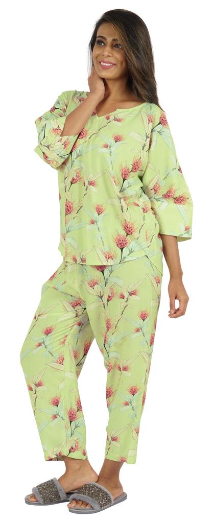 Phagun Women Loungewear 2Pcs Pajama Set Sleepwear Top & Pajama Asian