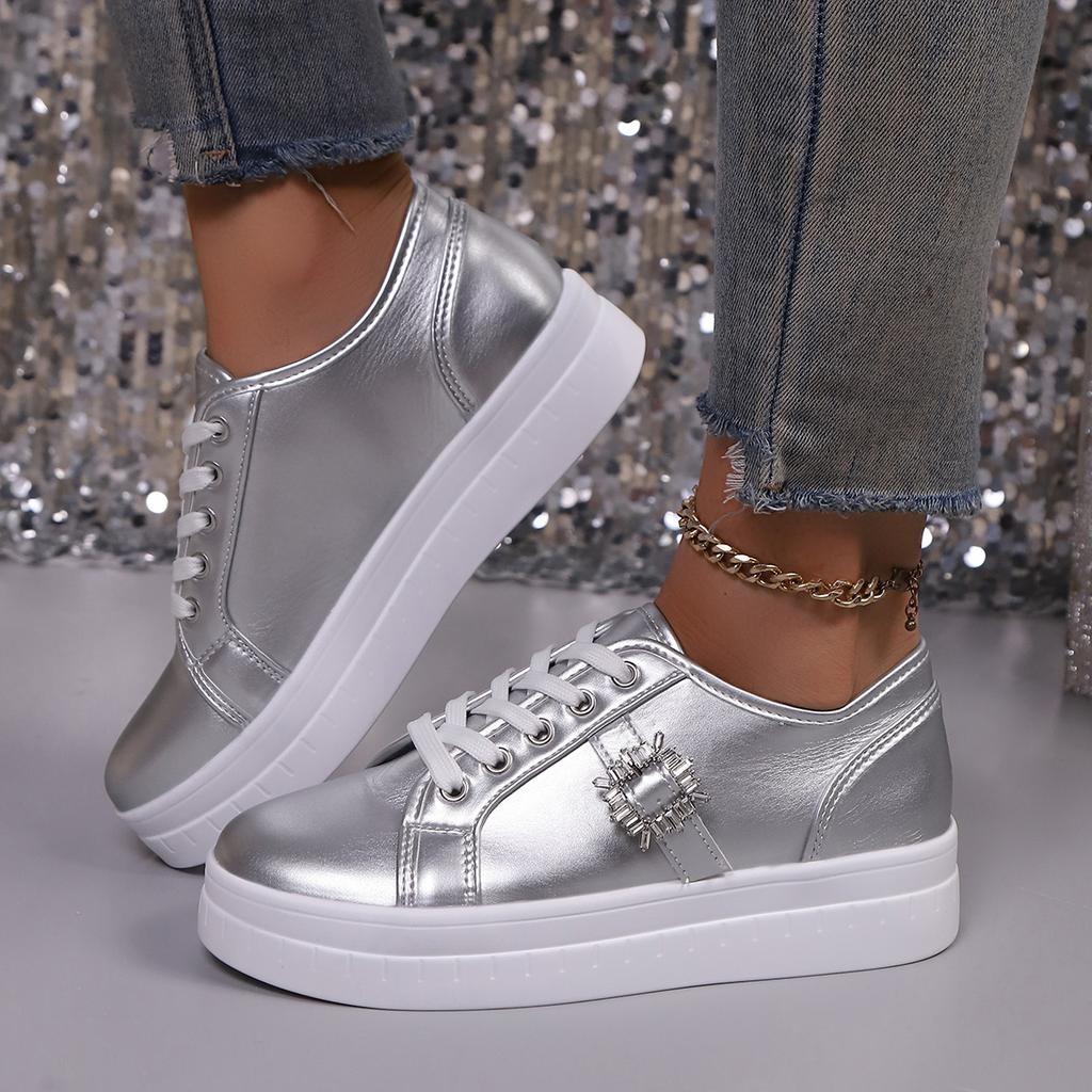 Frühling und Herbst Neue Dicksohlige Ein-Fuß-Schritte Damen Trendige Mode Vielseitige Pendler Einfache Einzelne Schuhe 36-43