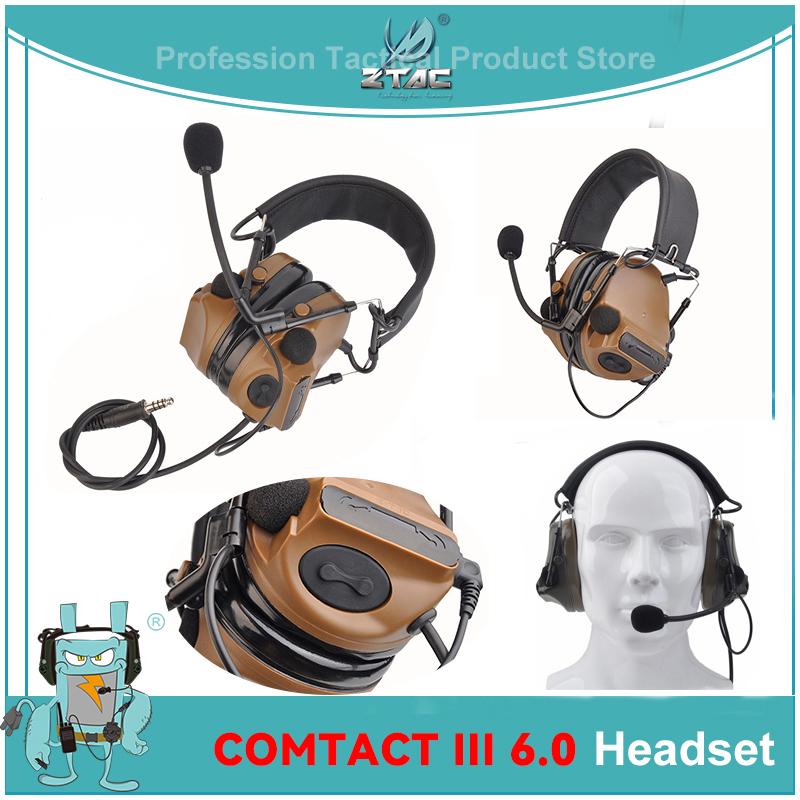 

Z-TacTactical Pelto ComtacIII Headset Noise Reduction Pickup Airsof Accessorye Active Headphon Military For Hunting Стрільба Headset CB