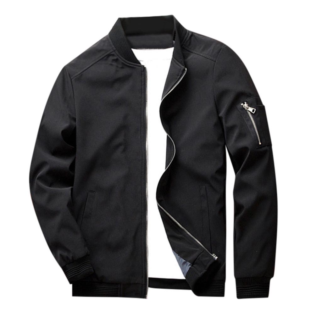 Mode Herren Casual Solid Langarm Thermo Lederjacke Top Mantel