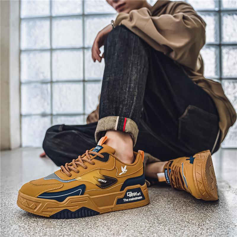 Męskie buty sportowe casualowe sneakersy w stylu ulicznym studenckie oversize czarne buty do skateboardingu