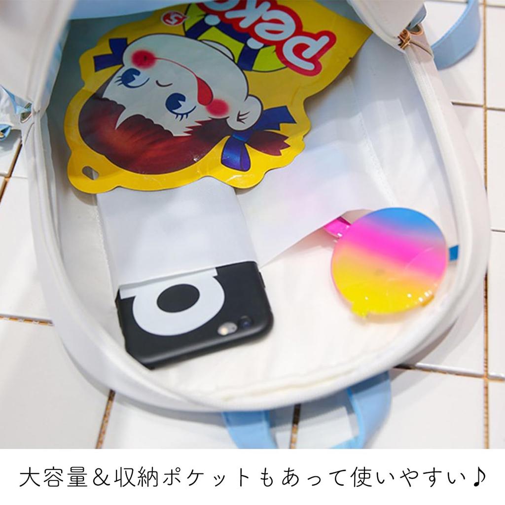 Vinyl Ita Bag with Large Perfect for Kids and Plush Favorite and Live Performances [Queen-b] Backpack/Ita Ribbon, Cute, Capacity, Clear, Otaku, Toys,