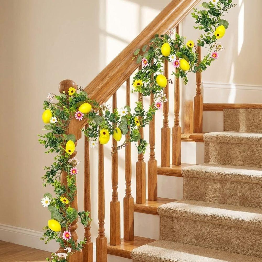 Green Leaves Artificial Lemon Vine 200CM Length Faux Lemon Branch  Home Decoration