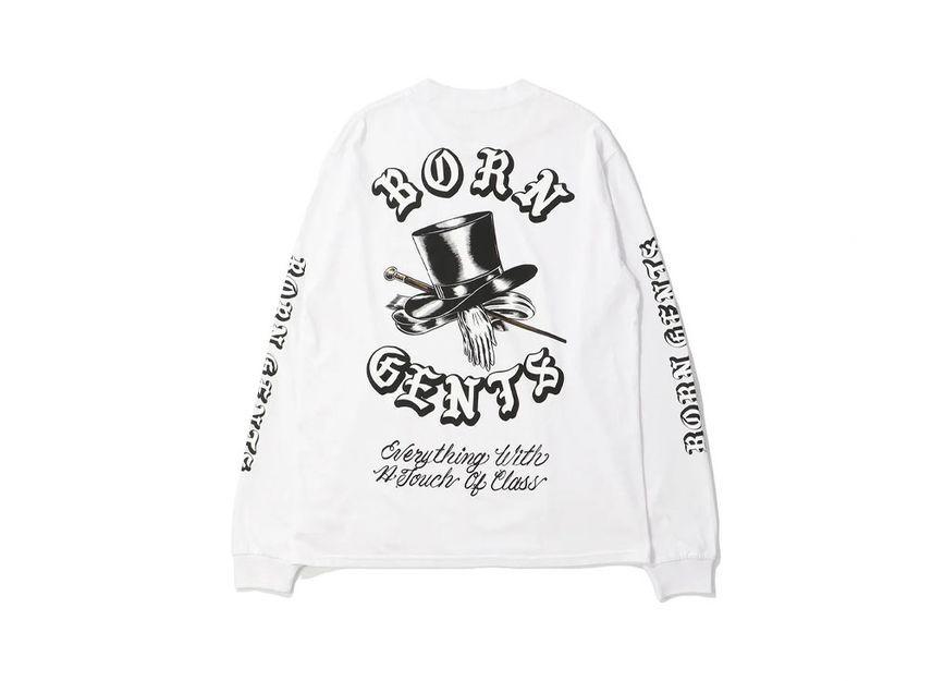 UNION Born Raised Gents Of Desire Rocker L/S Tee White XL