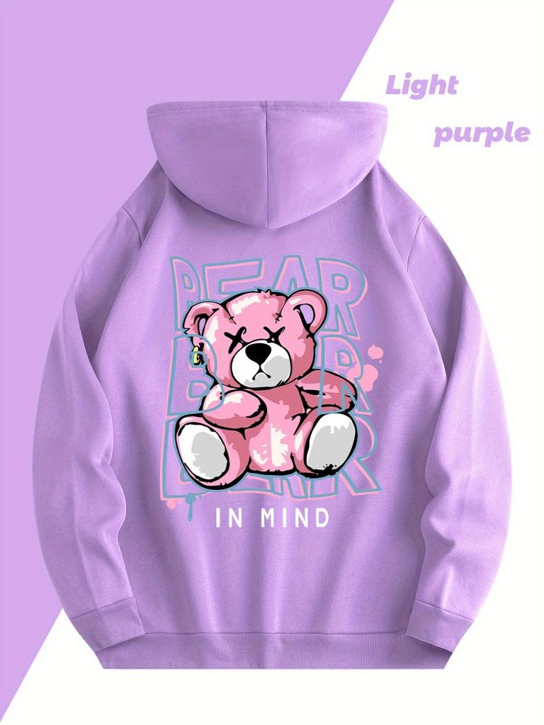 2025 Neue Herbst Herrenmode Bär Gedruckt Weicher und Bequemer Hoodie Outdoor Vielseitige Streetstyle Kleidung