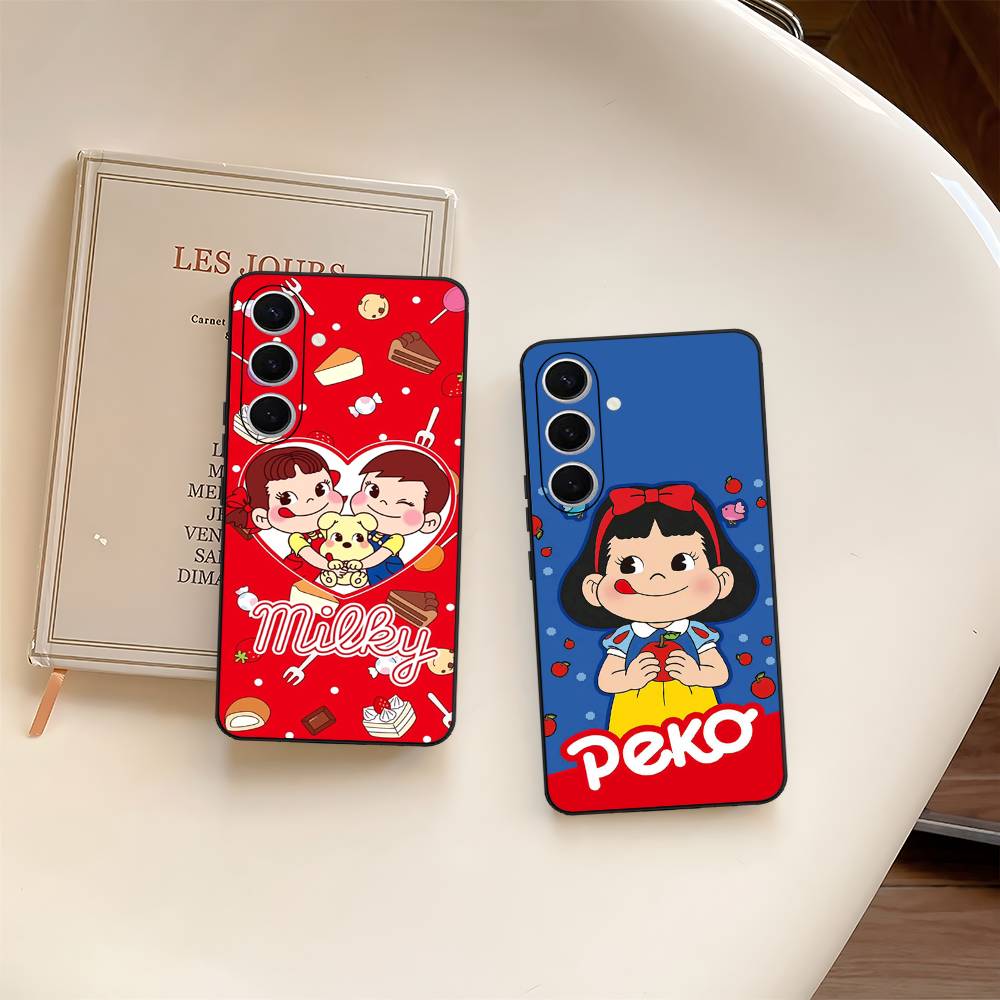 Fujiya Milky Peko Chan Phone Case For Samsung S 24 Fe 25 Ultra Plus 20 Lite 21 30 22 23 24 22 Ultra 5G Fundas