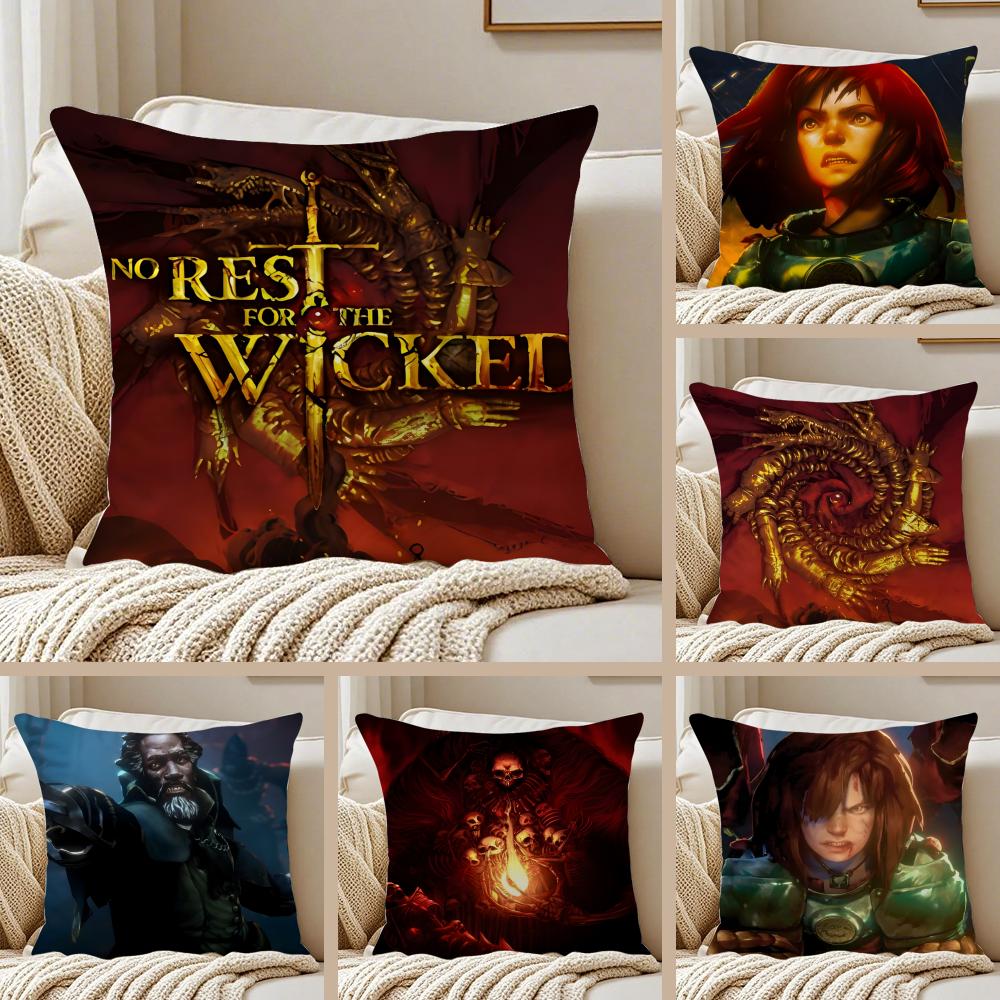 game dark No RRest for the WWicked Cushion Cover Pillowcase Antidustmite living Room Sofa Decor Cushion Room