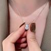 Women's Teardrop Necklace PT950 Platinum Moissanite Pure Tough Meaning Neck-Line Flattering Feminine Gift