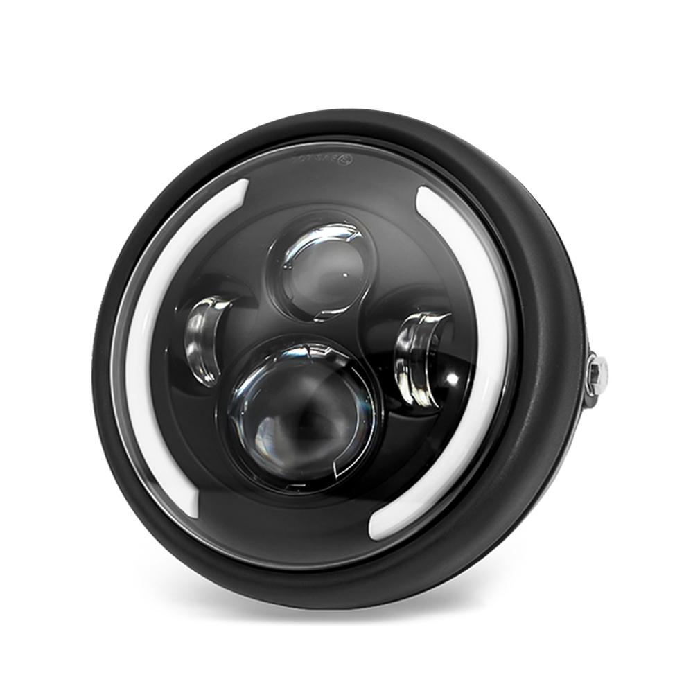 7.5 inch Universal Cafe Racer Round Motorcycle LED Head lamp Headlamp Distance Light Refit 7.5'' Motorcycle Headlight Cafe Racer