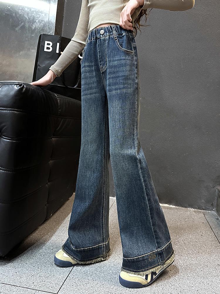 2025 Trendy Embroidered Flare Jeans for Big Girls