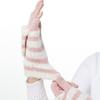 Soft Warm Gloves Winter Knitted Gloves Soft Cartoon Striped Fingerless Gloves with Flip Top Warm Glove Stretchy Mitten
