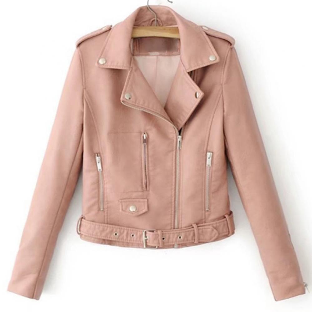 Women's Plus Size Casual Jacket PU Leather Jacket Slim Vintage Jacket Short Leather Jacket