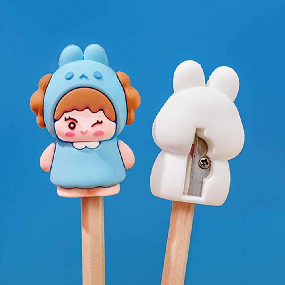 1 Piece Stationery Kawaii Animal Doll Cartoon Sharpener Pencil Office Supplies Kawaii School Accessories